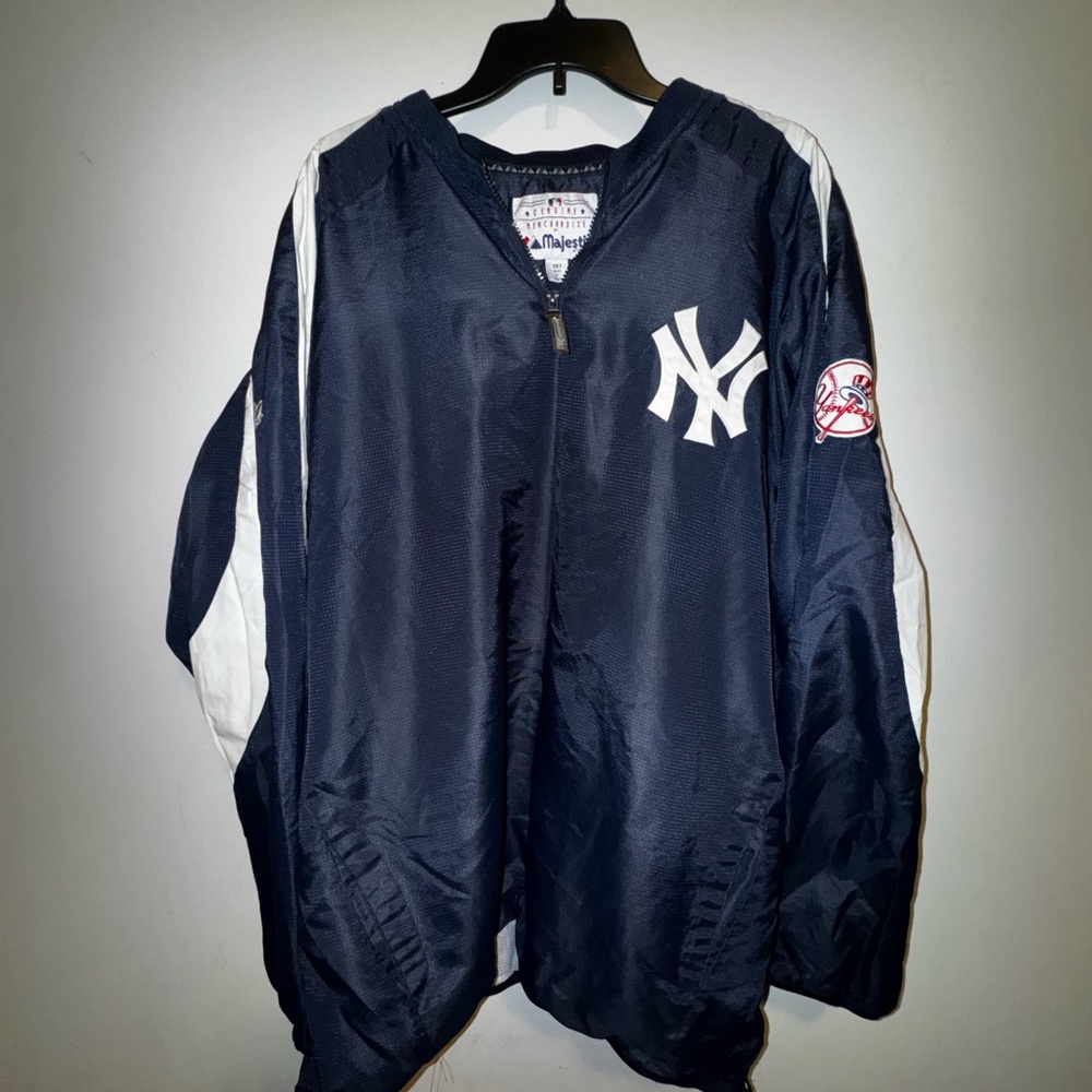 MLB NY Yankees Majestic 3XLT Blue 1/4 zip pullover